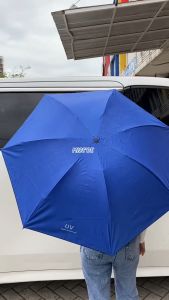 Payung Lipat Polos Anti UV / Payung Tabir Surya Panas Hujan Free Pouch / Anti UV Folding Umbrella