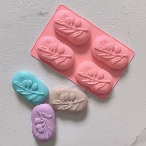 แม่พิมพ์ซิลิโคนรูปต้นมะกอก 4 ช่อง 1 ชิ้น เหมาะสำหรับแม่พิมพ์ DIY แฮนด์เมดของสบู่อโรมา