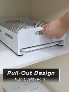 TOP QUALITY kitchen cabinet pull out dish & bowl rack / multi-function pull out basket / almari tarik rail rak dapur