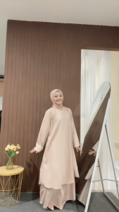Adela gamis lesti setelan tunik rok terbaru 2025 lebaran viral/setelan burgundy terbaru 2025/baju setelan tunik rok wanita remaja dewasa kekinian one set korea/baju setelan muslim wanita terbaru 2025