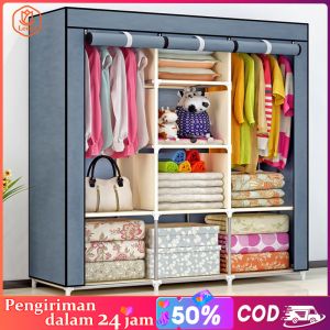 LG Lemari Pakaian Kain Portable Dengan Penutup Dan Ritsleting Lemari Kain Plastik Portable Import 2 Sisi Bukaan Keatas\nLG Lemari Baju Multifungsi Dengan Tempat Gantungan Baju Dan Penutup Debu Lemari Portable Lemari Pakaian 3 Sisi polos