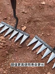 Upgraded reinforcement weeding rake Turning nail rake flat ground loose manganese steel rake hoe farm tools tooth rake manufacturers iron rake agricultural tools flat rake