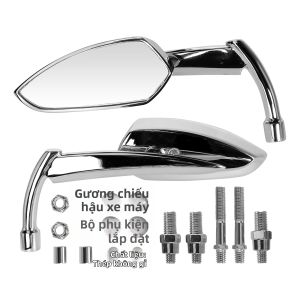 1 Cặp Nhôm CNC Chiếu Hậu Xe Máy Mặt Gương Cho Harley Honda Yamaha Chopper Tàu Tuần Dương 8/10 Mm Xe Tay Ga Motocross Chiếu Hậu Phụ Kiện
