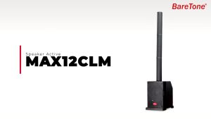 Baretone MAX12CLM 12" Compact Column PA Speaker With Built-in Mixer EQ Preset MAX-12CLM