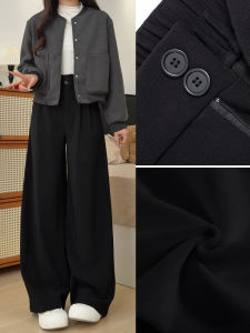 YAYANGREN | Black High-Waist Drapey Plus Size Tapered Trouser