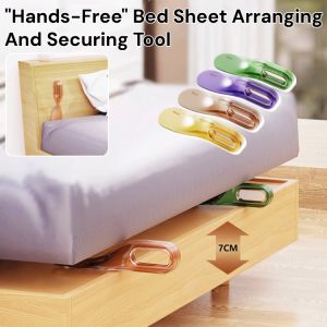"Hands-Free" Bed Sheet Arranging And Securing Tool Mattress Lifter Sheet Tucker Non-Slip Bedsheet Change Helper Effortless Laying Bed Sheet