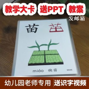 Teaching Literacy Card Pictogram Kindergarten Baby Word Recognition Big Card Enlightenment Early Learning Card Teacher Flash Card