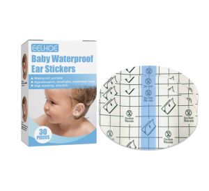 Eelhoe Baby Waterproof Ear Patch Ear Protector Swimming Bath Shampoo Waterproof Sticker Newborn Bath Shower Cover Cap Transparent Nursing Ear Patch Photography Studio Props Disposable Baby Shower Ear Plugs（30pcs/box）
