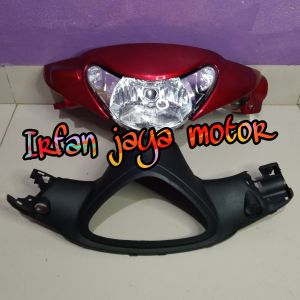 Batok kepala depan belakang Plus Reflektor Lampu depan yamaha Mio Smile merah maroon