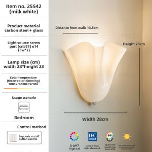 FANCY LAMP CLUB | Bedside & Hallway Creamy Style Wall Light