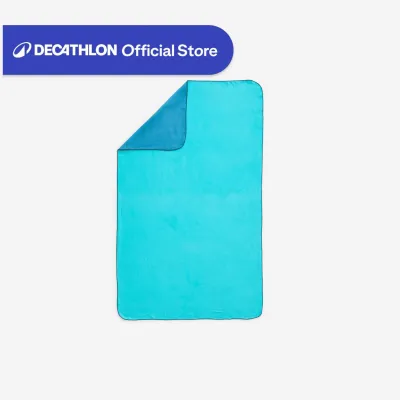 Decathlon Microfibre Swimming Towel Size L 80 x 130 cm double-sided blue/green