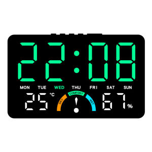 [ VKTECH ] Calendar Clock Adjustable Brightness Dual Alarm with Large Numbers Bedside Clock for Bedroom Home Living Room Office