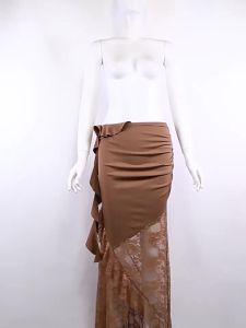 SylCue Váy Dài Chắp Vá Dành Cho Nữ Váy Dài Có Dây Thun Xếp Nếp Chi Tiết Tua Rua Giản Dị Thanh Lịch Dài Đến Mắt Cá Chân Trang Phục Thời Trang Đường Phố