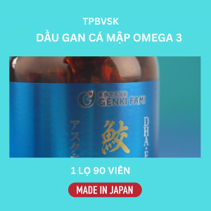 TPBVSK Dầu Gan Cá Mập Omega 3 Bổ Mắt Bổ Não Tốt Cho Tim Mạch Genki Fami Nhật Bản