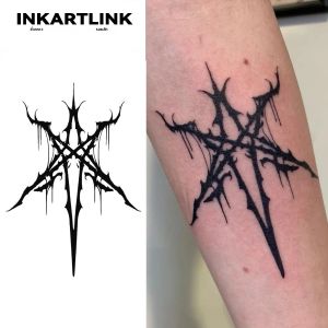 สติ๊กเกอร์กึ่งถาวรแบบกันน้ำลายสักตัวอักษรสีดำใช้งานได้นานถึง15วันเทคโนโลยีใหม่