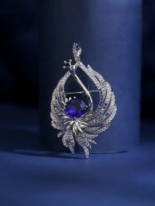 Elfindo-245 Bros Jilbab Premium Mewah Kristal Diamond Anti Karat / Bros Kristal Pin Baju Elegant