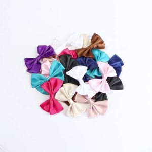 10pcs/lot Ribbon Bows 4X6cm Colored Bowknot Double Layer Satin Ribbon Bow Flower For DIY Handwork Craft Party Wedding Decoration