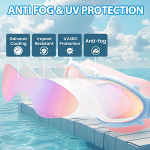 VREN Kids Adjustable Swimming Goggles for Boys and Girls UV Waterproof and Fog-proof Large Diving Goggles Water Sports Equipment