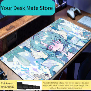 BILIBILI | Anime Mouse Pad Gamer Keyboard Pad Cyber Hatsune Miku Extended Gaming Mouse Pad Futuristic Anime Desk Mat Non-Slip Keyboard Pad