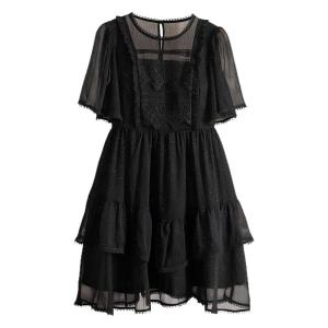 Ruffle Lace Slimming Summer Dress Female