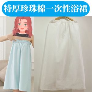 Disposable Bath Robe Womens Beauty Salon Wrap Chest Sleep Dress Chest Covering Bathrobe Sauna Suit Home Comfortable Cotton Blend