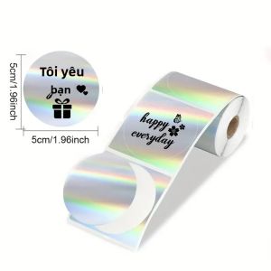 Tem Nhãn Tròn Nhiều Màu Tự Dính Dùng Cho Việc Tự Làm Phù Hợp Với Máy In Nhãn Dùng Làm Thẻ Giá Bán Lẻ