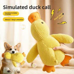 JIFANPAUL | Interactive Sound-Producing Dog Toy Yellow Duck Puppy
