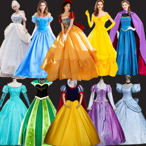 Princess Dress Snow White Cosplay Costume Cinderella Performance Outfit Adult Size Disney Frozen Elsa Anna Ball Gown