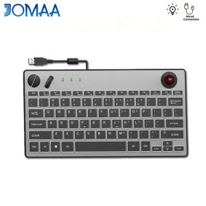 JOMAA | JOMAA Wired Backlit Trackball Keyboard USB Plug&Play with Mouse Wheel Left/Right Buttons for Windows PC