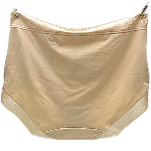 CaiTian Womens Underwear Modal Cotton Bamboo Charcoal Mid-Waist Seamless 30865 Flat Foot Pure Color Hip Cover Lace Edge