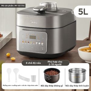 Midea | Nồi Cơm Điện Áp Suất Tự Động Xả Áp Thông Minh 5L