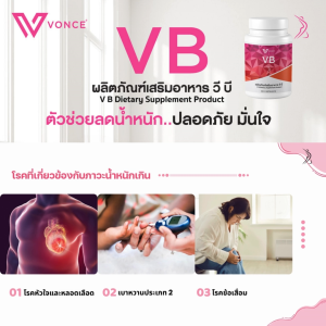 (ส่งเร็ว) VB plus วีบี พลัส อาหารเสริมควบคุมน้ำหนัก บล็อกแป้ง ไขมัน คุมหิว กระชับ 30 แคปซูล
