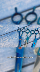 Wingsbro 7 inch Tông đơ cắt lông chuyên nghiệp tông đơ cắt lông thú cưng đầu cong thích hợp cho chó mèo và các loại thú cưng khác màu xanh da trời