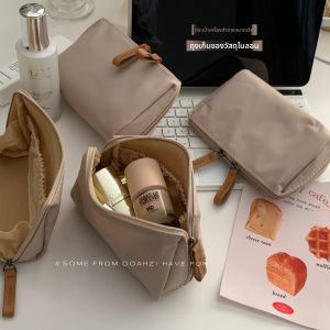 กระเป๋าใส่เครื่องสำอางแบบพกพาขนาดเล็ก ผ้าไนลอน กันน้ำ สำหรับการเดินทาง รองรับเครื่องสำอาง ลิปสติก เบสิค เซ็ตสำหรับแต่งหน้า