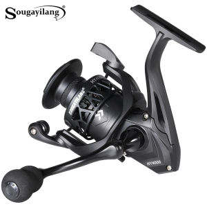 Sougayilang Lightweight Fishing Reel 1000-4000 5.2:1Gear Ratio CNC Aluminum Spool Max Drag 10KG Spinning Reel for Fishing Tackle