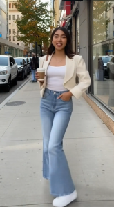 Jeans 8823-1 Cutbray Stretch Highwaist Celana Jeans HW korean LOOK STYLE