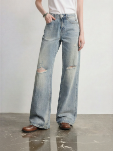 Toyouth | Quần Jeans Đùi Thấp Đục Lỗ