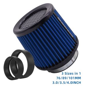 Universal High Flow Air Filter 76/89/101mm Cold Intake System Sport Racing Performance Washable Reusable 3/3.5/4 inch Air Filter