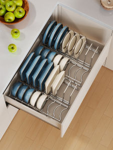 evesigar | Kitchen Drawer Organizer Plate Storage Rack