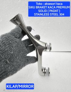 SIKU BRAKET KACA HANDRAIL KOTAK SOLID PADAT PREMIUM HANDRAIL KOTAK DOFF HAIRLINE KILAP MIRROR BANISTER STAINLESS STEEL 304