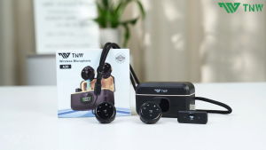 TNW A30 Dual Lapel Microphone Wireless with Charging Case Lavalier Mic with Noise Cancellation Microphone Circular Button For Vlogging Livestream