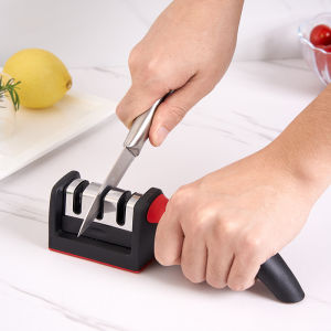 3 Stages Type Quick Sharpening Tool Knife Sharpener Handheld Multi Function With Non Slip Base Kitchen Knives