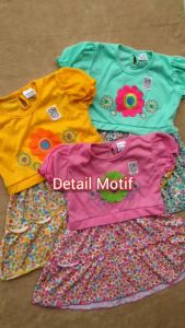 Dress Bayi Anak Tangan Pendek Motif Bunga Matahari Syifana ZDS27