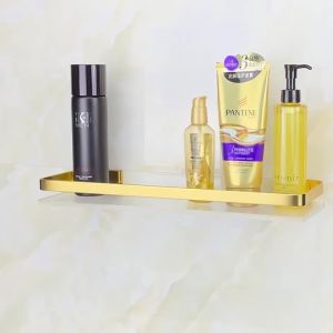 Punch-free Bathroom Shelf Shees Wall Mounted Shampoo Cosmetic Storage Rack Square Acrylic Organizer Bathroom Shelf Rack