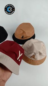TOPI BUCKET BORDIR TIMBUL INISIAL ALFABETH A -Z ANAK LAKI LAKI PEREMPUAN 2-10 TAHUN