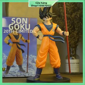 Bandai | Mô Hình Goku Thủ Công Làm Bằng Tay Với Gậy Phép Đồ Trang Trí Bàn Làm Việc Mô Hình Anime PVC Quà Tặng Cho Người Lớn (khoảng...). Cao 22cm