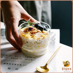 Digeo Transparent Smile and Love Glass Cup 300ml Heat Resistant