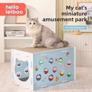 HELLOLEIBOO | Durable Non-fragmented Cat Scratching Pad Playhouse