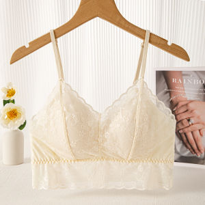 Miiow | Black Lace Bralette Womens Summer Thin Strapless Tube Top Vest Padded Backless Underwear MiiOW Cat Person Nylon Spandex