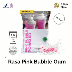 Bubuk Minuman Premium PINK BUBBLE GUM 1Kg || Jakarta Bubble Drink | BPOM&HALAL